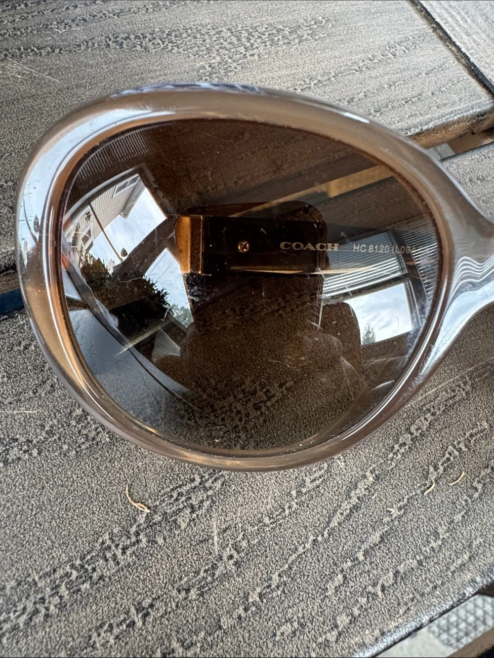 Coach Brown Round Oversized Sunglasses L094 Carter 5260T5 milky brown/navy - Picture 7 of 7
